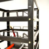 3035 Deluxe Storage Cart padded slots to protect stanchion posts from scratching or denting.